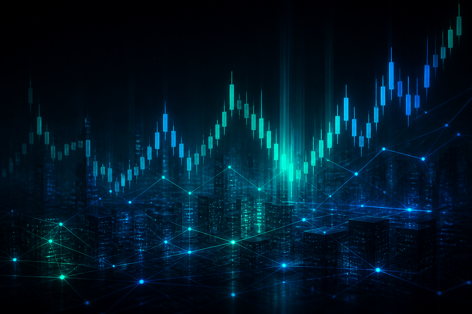 Abstract crypto market energy visualization